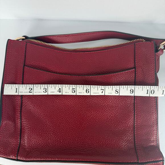 Kattee Cowhide Leather Crossbody Bag Burgundy Pebbled Shoulder Purse NWOT - Picture 9 of 10